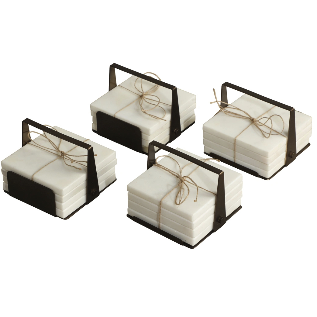 Florida White Coaster Set, Pack of 4